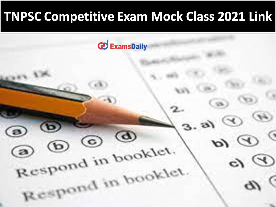 TNPSC Competitive Exam Mock Class 2021 Link
