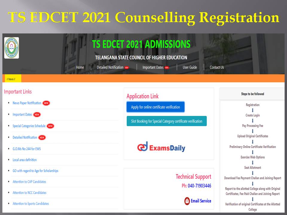 TS EDCET 2021 Counselling Registration