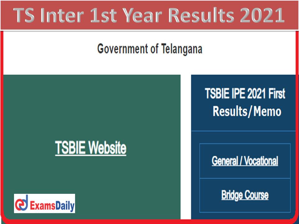 TS Inter 1st Year Results 2021 Link & Manabadi Download Telangana