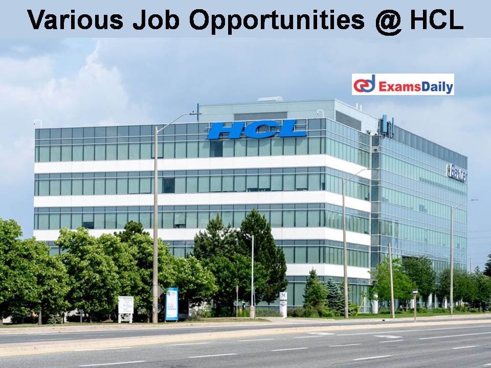 Various Job Opportunities @ HCL