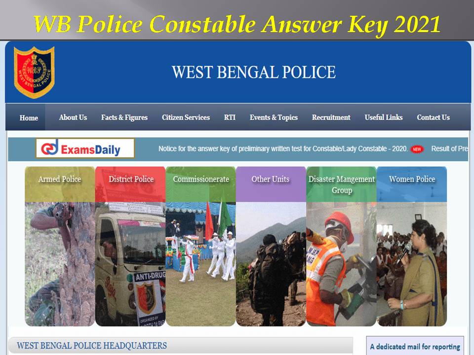 WB Police Constable Answer Key 2021