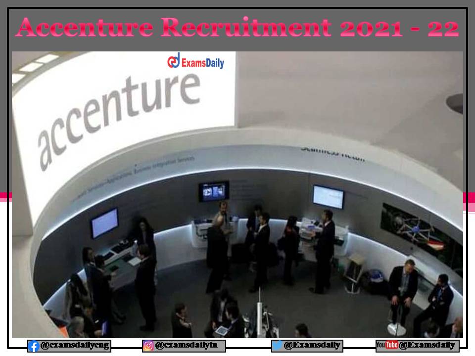 Accenture Recruitment 2021 – 22 OUT – For Bachelor Degree Holders - Apply Online!!!