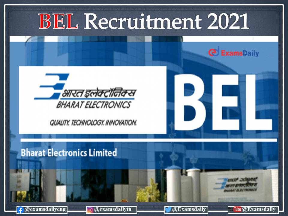 BEL Recruitment 2022 Notification – Salary Up to Rs. 160000/- Per Month | Apply Online!!!