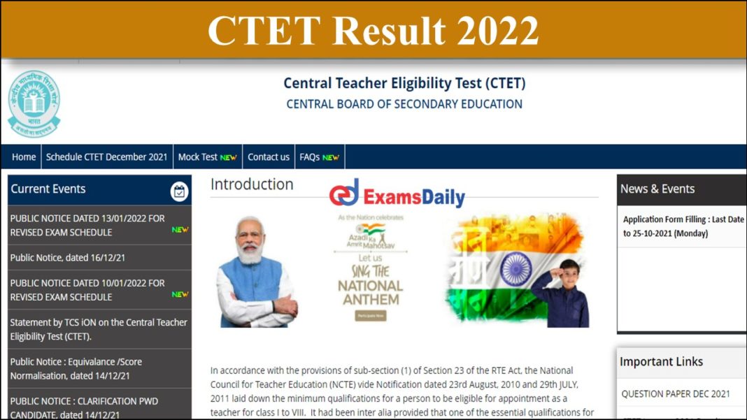 CTET Result 2022 Expected in 2nd Week of Feb – Check Download Link and Details!!