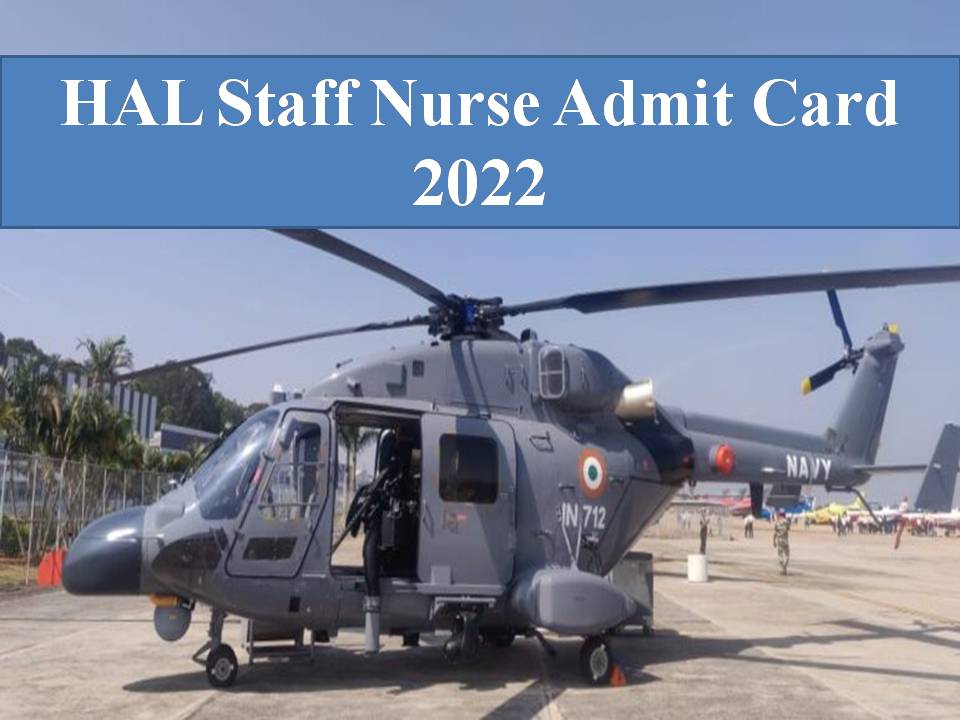HAL Staff Nurse Admit Card 2022