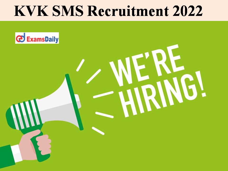 KVK SMS Recruitment 2022