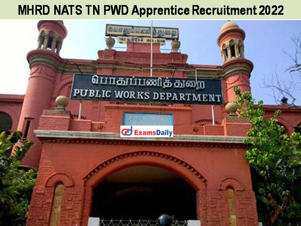 MHRD NATS TN PWD Apprentice Recruitment 2022