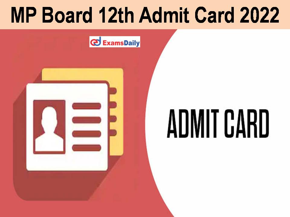 MP Board 12th Admit Card 2022