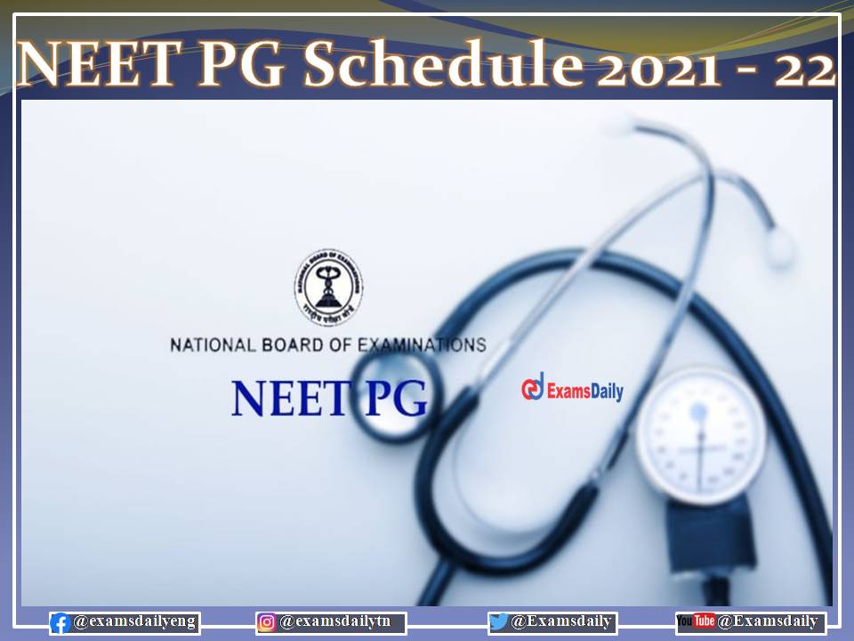 NEET PG Counselling Schedule 2021 Released Download MCC Registration Details Here!!!