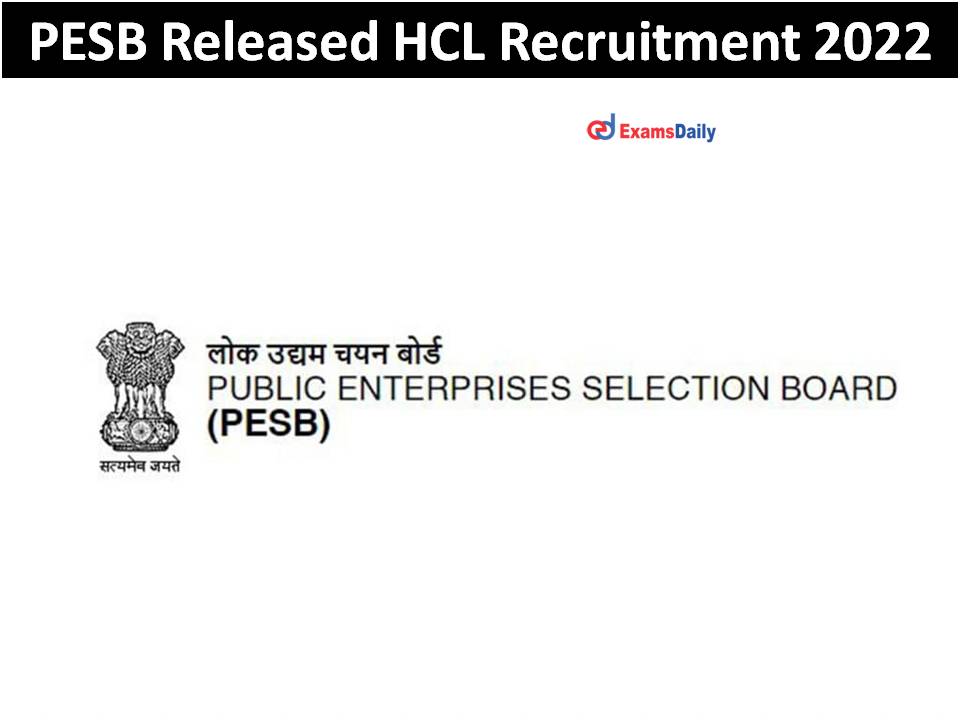 PESB Released HCL Recruitment 2022