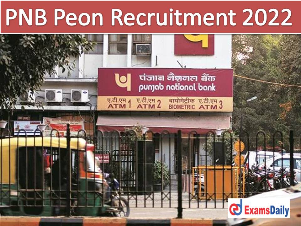 PNB Peon Recruitment 2022 Application Form – 50+ Vacancies Offered for 12th Passed Candidates!!!