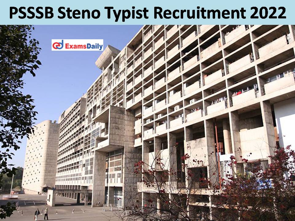 PSSSB Steno Typist Recruitment 2022