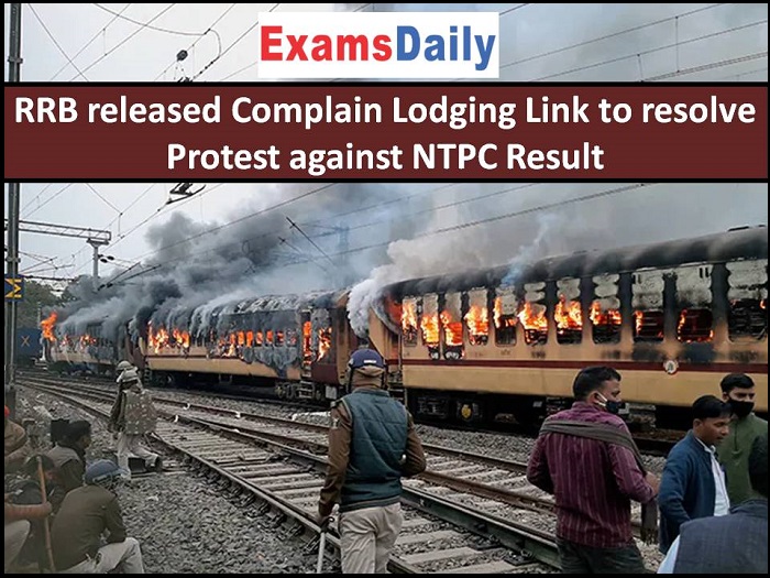 RRB released Complain Lodging Link to resolve Protest against NTPC Result