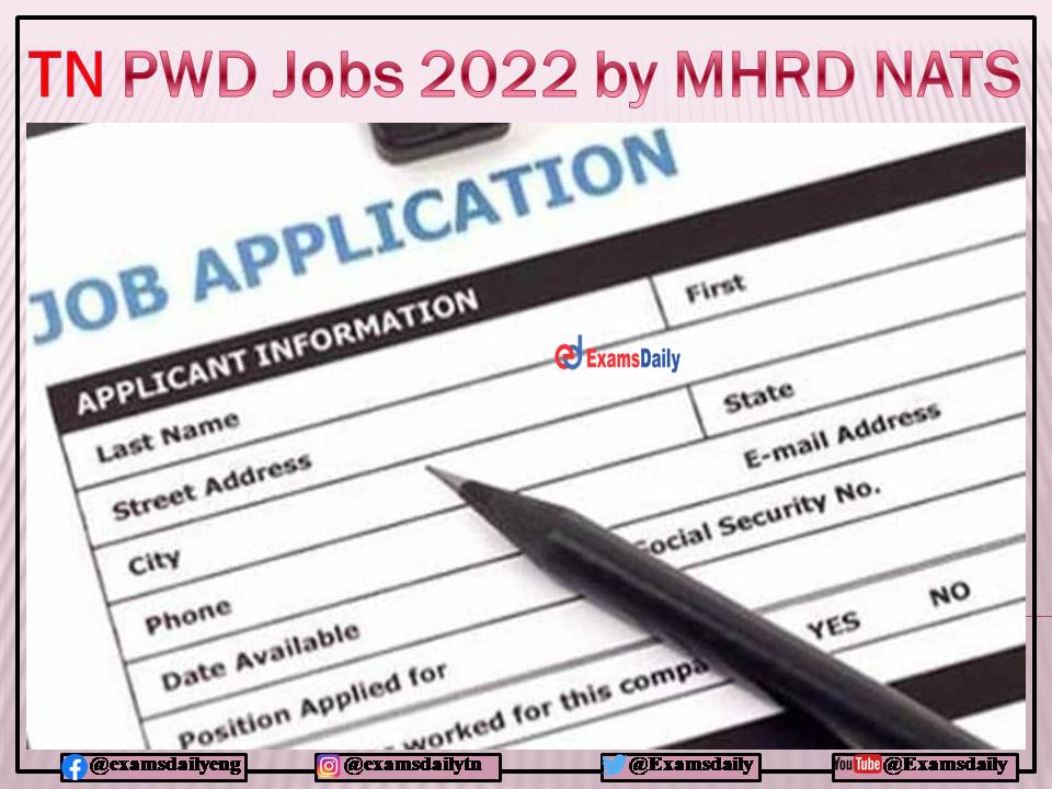 TN PWD Apprentices Announced by MHRD NATS 2022 OUT – 500 Vacancies - Apply Online!!!