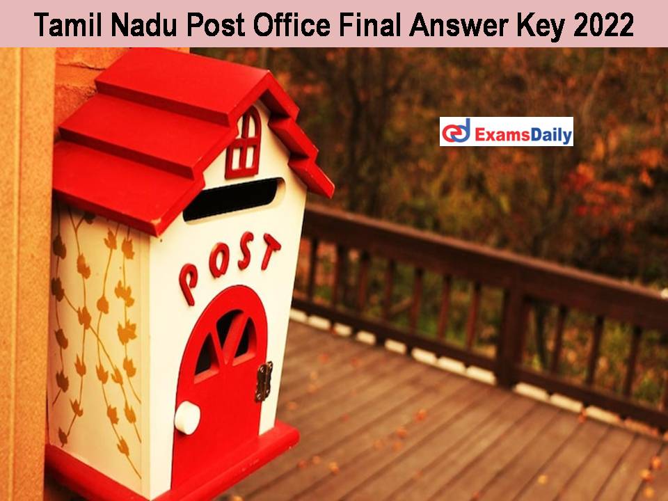Tamil Nadu Post Office Final Answer Key 2022