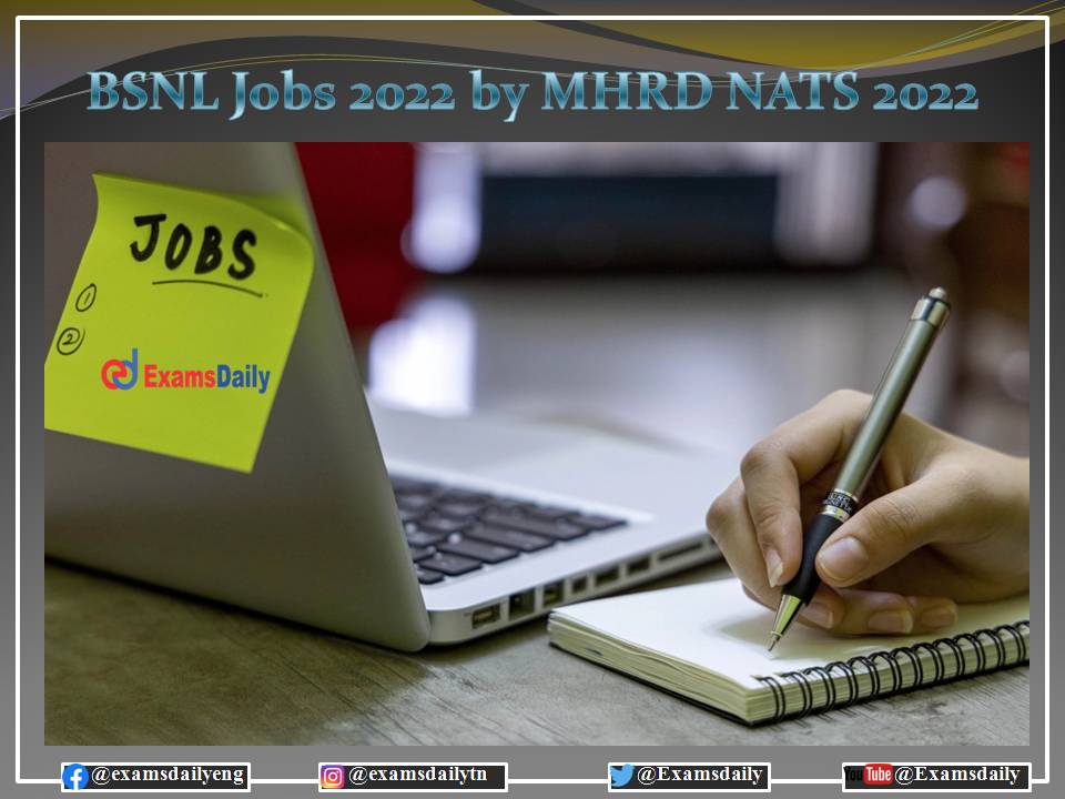BSNL Apprentices Jobs by MHRD NATS 2022 OUT – No FEE Required!!! Apply Online!!!