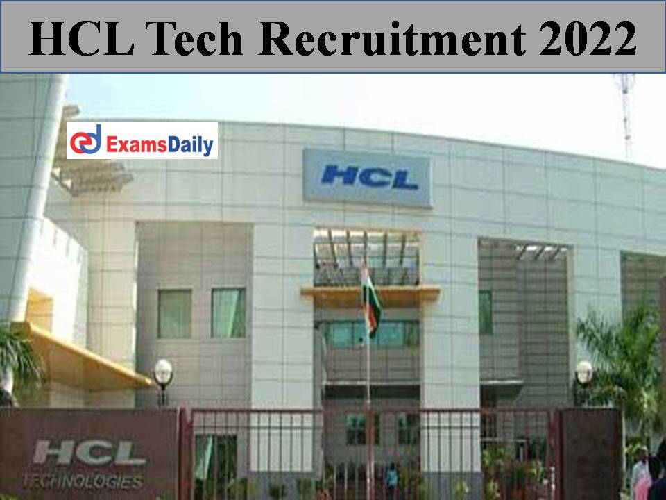 HCL Tech Recruitment 2022