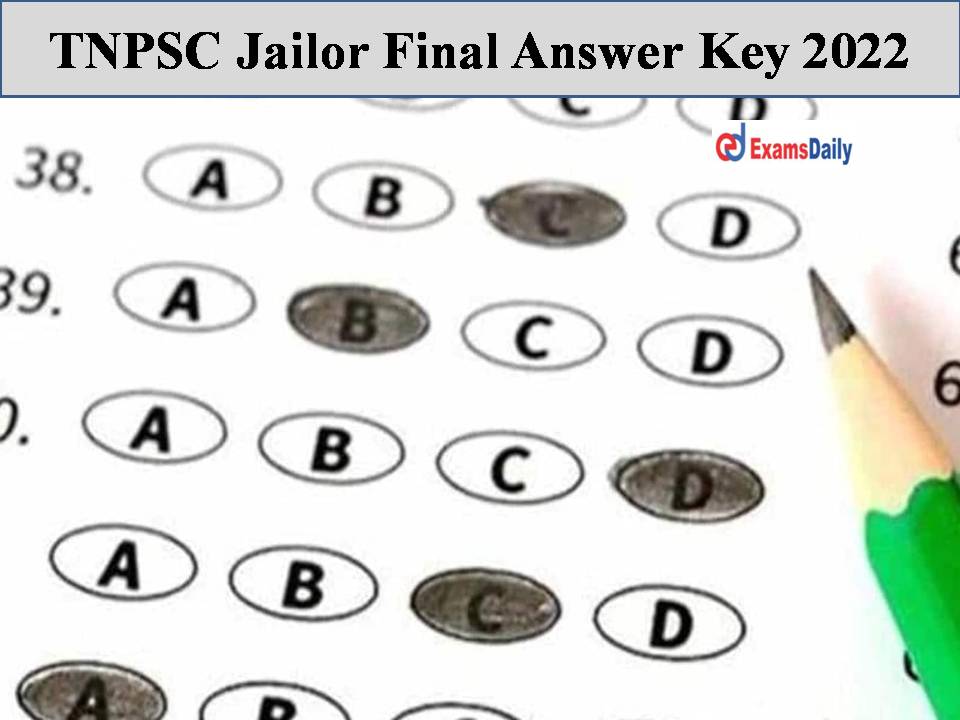 TNPSC Jailor Final Answer Key 2022