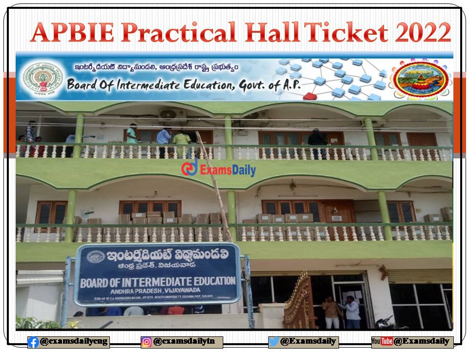 APBIE Practical Hall Ticket 2022 OUT – Download AP Inter Exam Date and Manabadi Schedule Here!!!