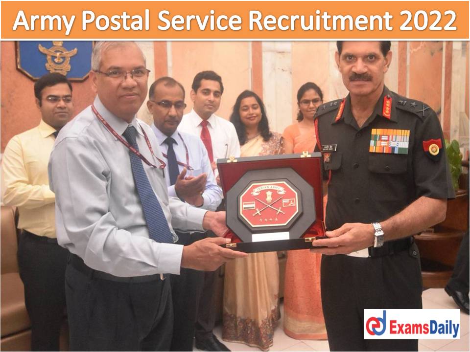 Army Postal Service Recruitment 2022 Out – 12th Passed Candidates can Apply Group C Vacancy!!!