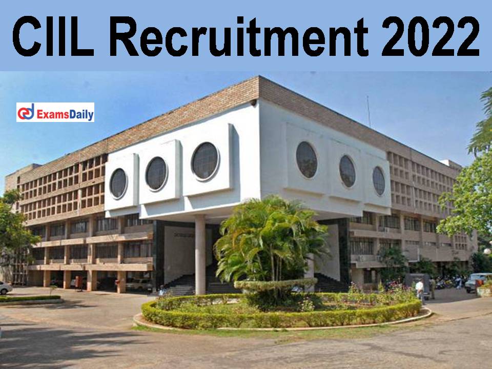 CIIL Recruitment 2022