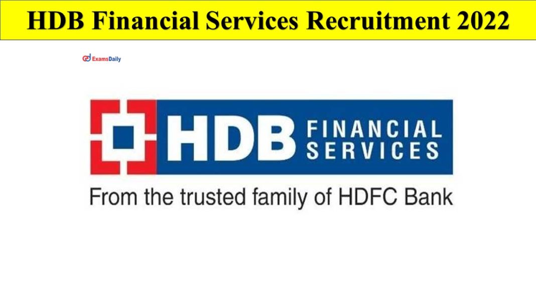 HDB Financial Services Recruitment 2022