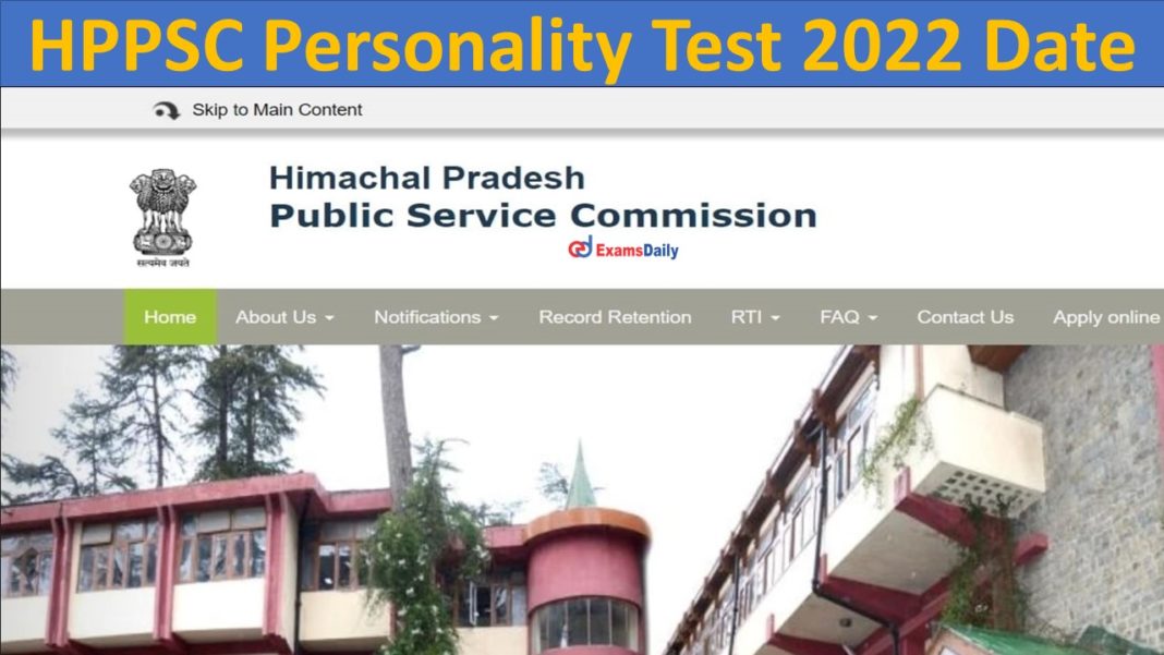 HPPSC Personality Test 2022 Date