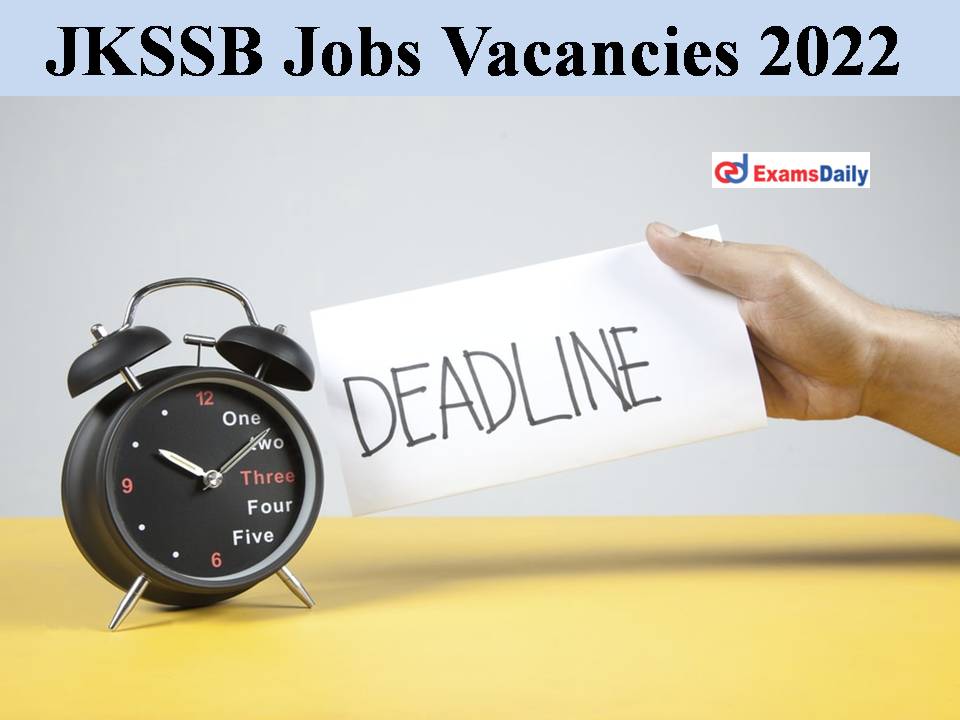 JKSSB Jobs Vacancies 2022