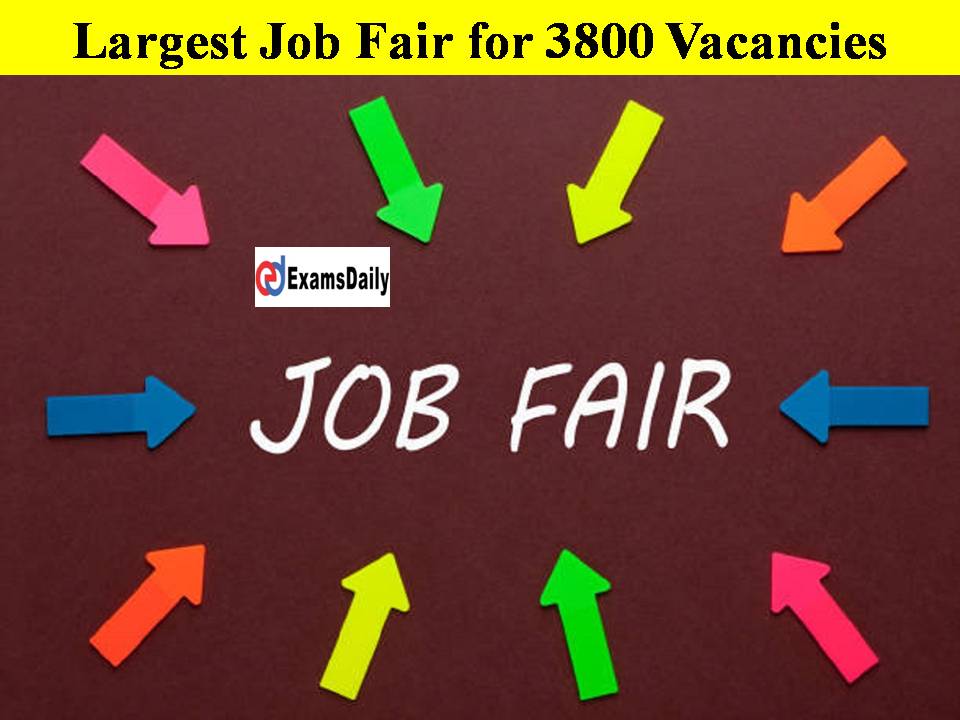Largest Job Fair for 3800 Vacancies!! Hurry Up to Choose Your Perfect Job!!