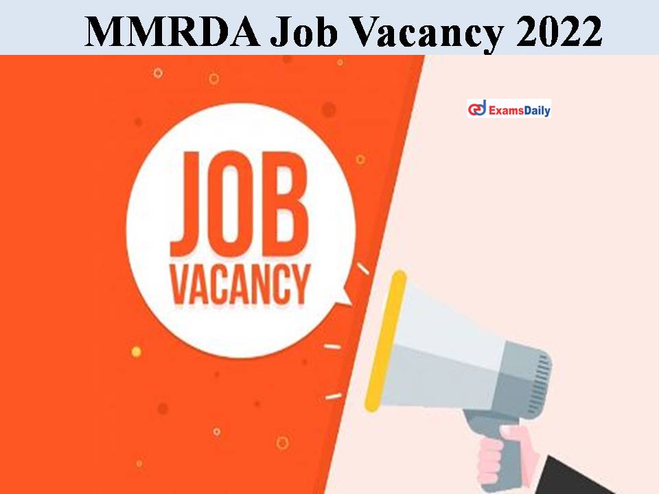 MMRDA Job Vacancy 2022