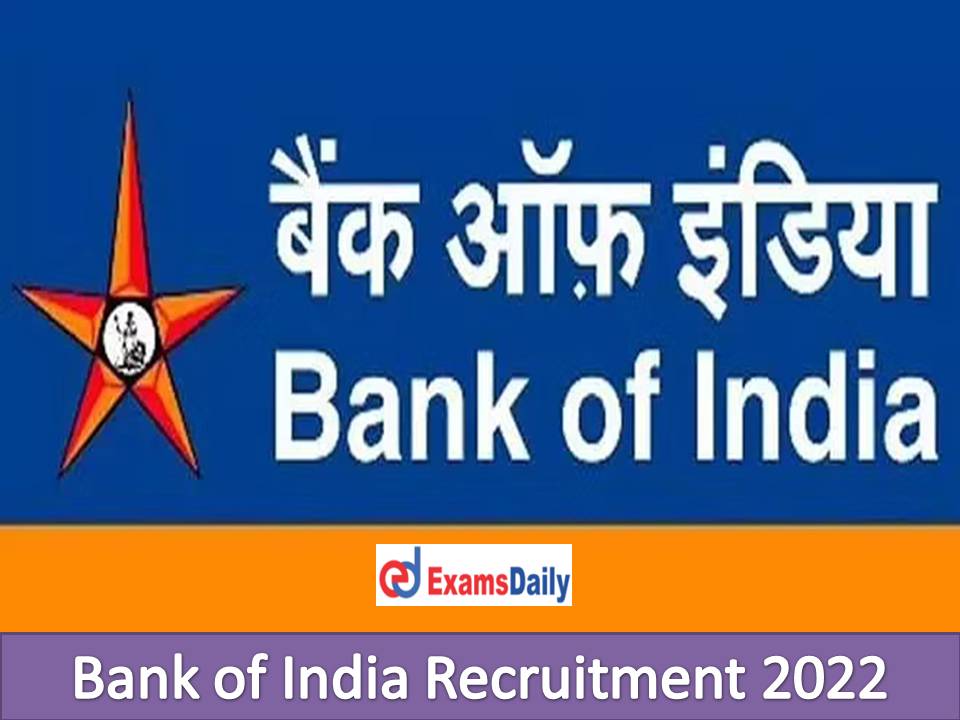 Min Graduate Passed Jobs @ Bank of India with Rs.20,000- PM Income!!!