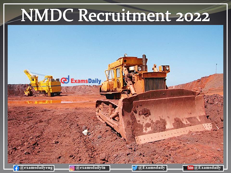 NMDC Job Vacancy 2022 - GATE Mark Matters!!! Salary Up to Rs. 180000- PM!!!