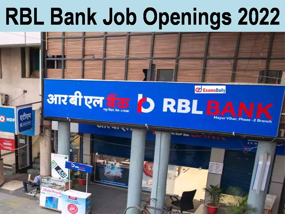RBL Bank Job Openings 2022