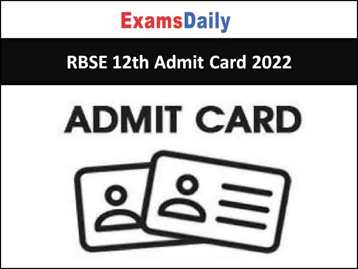 RBSE 12th Admit Card 2022