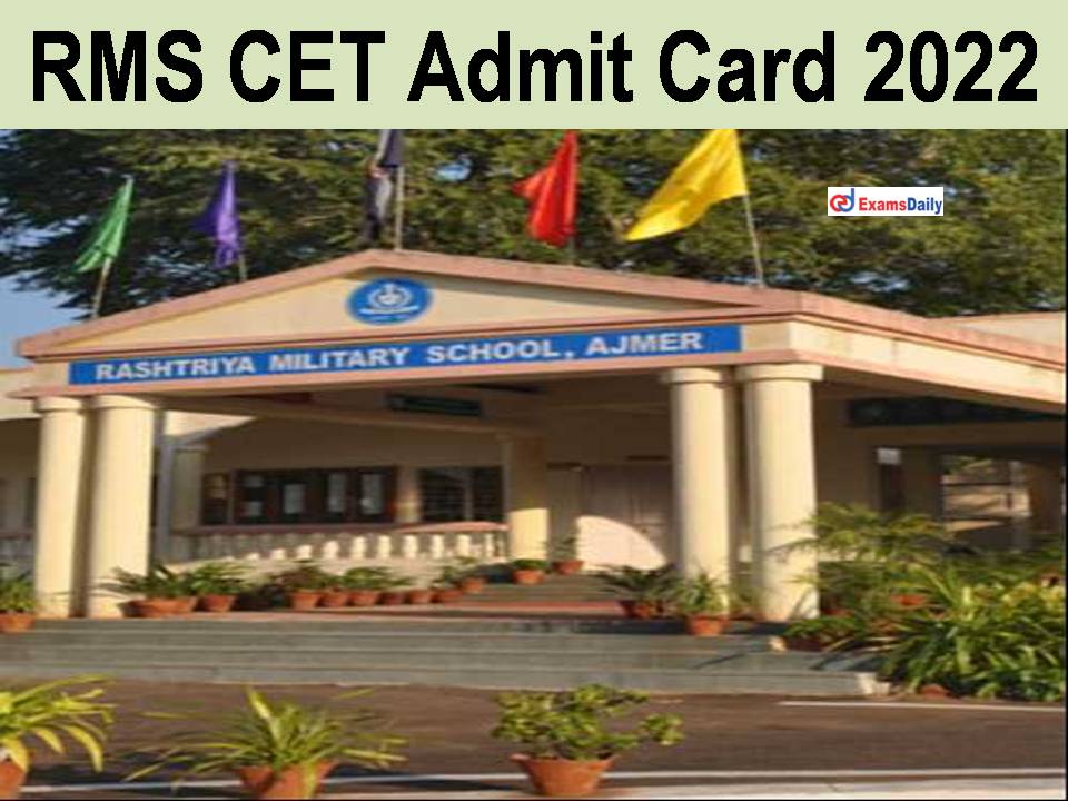 RMS CET Admit Card 2022
