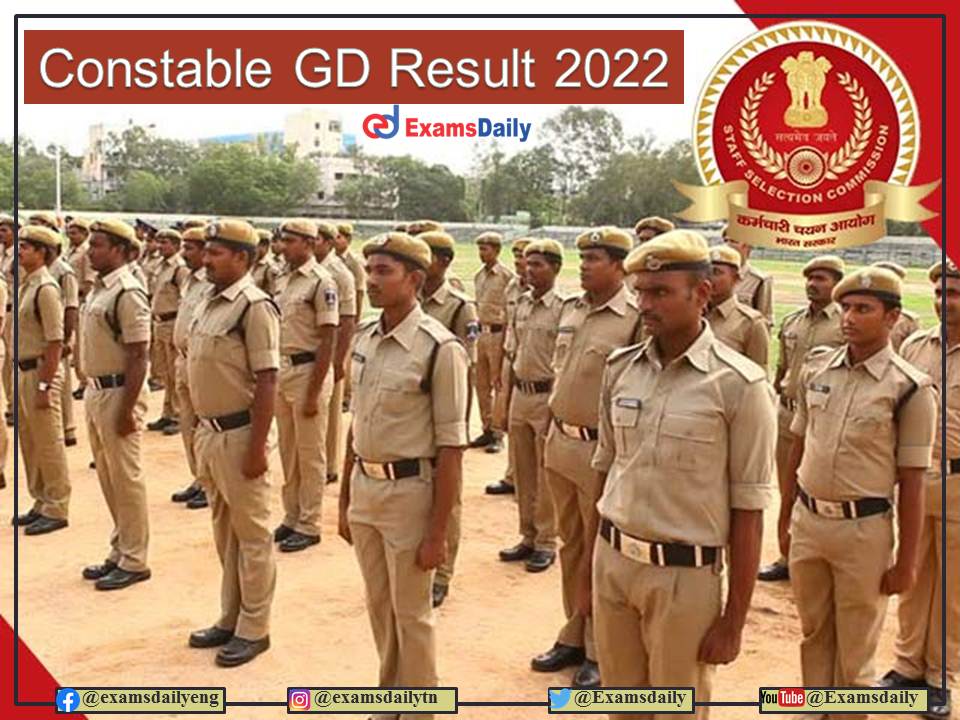 SSC GD Constable Result Date 2021–22 OUT – Download Cutoff Details Here!!!