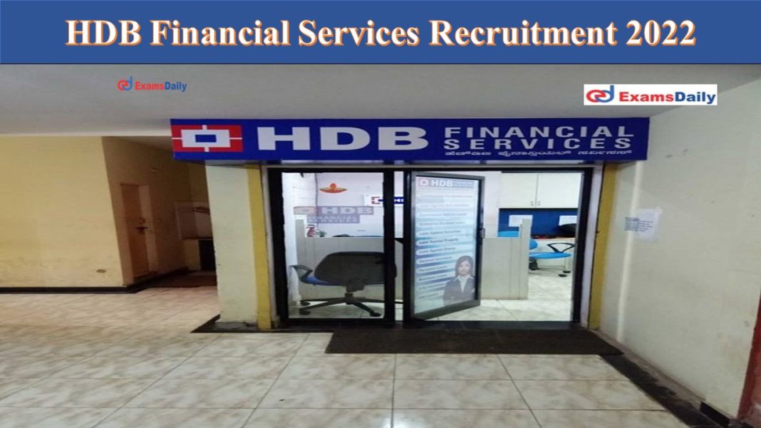 HDB Financial Services Recruitment 2022