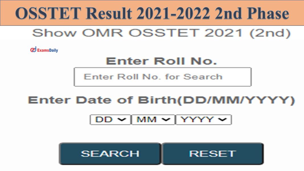 OSSTET Result 2021-2022 2nd Phase