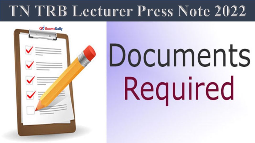 TN TRB Lecturer Press Note 2022