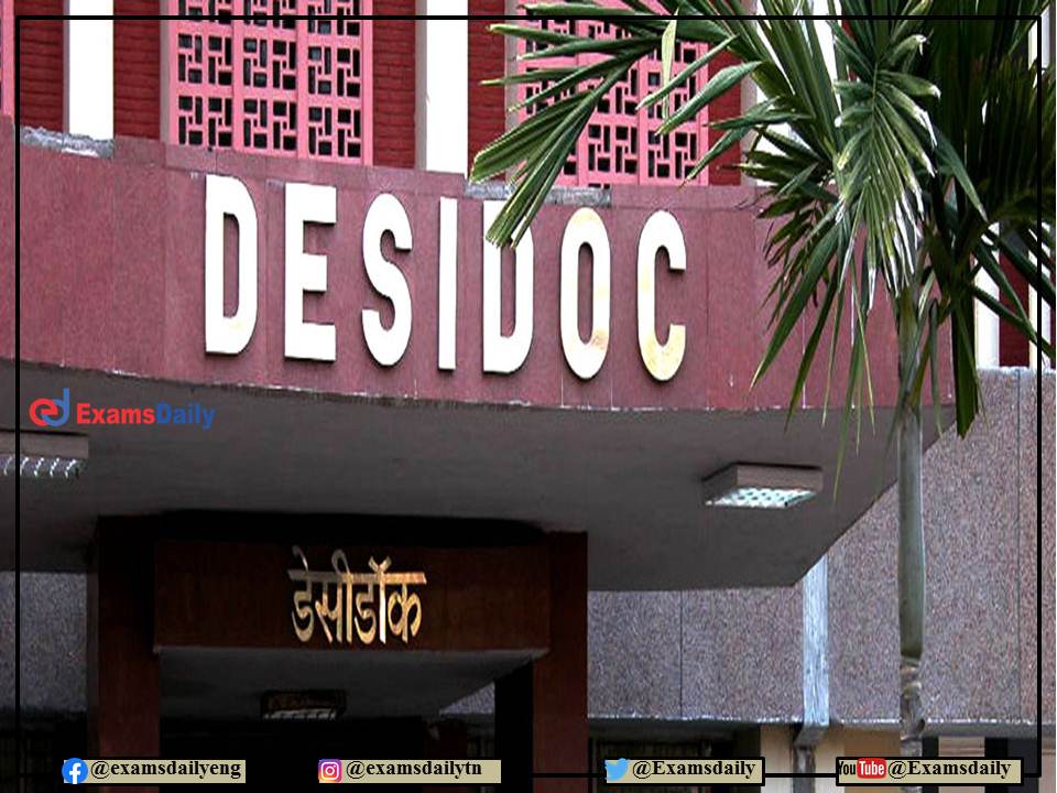 DRDO DESIDOC 2022 Recruitment OUT – Download Walk in Interview Notification Here!!!