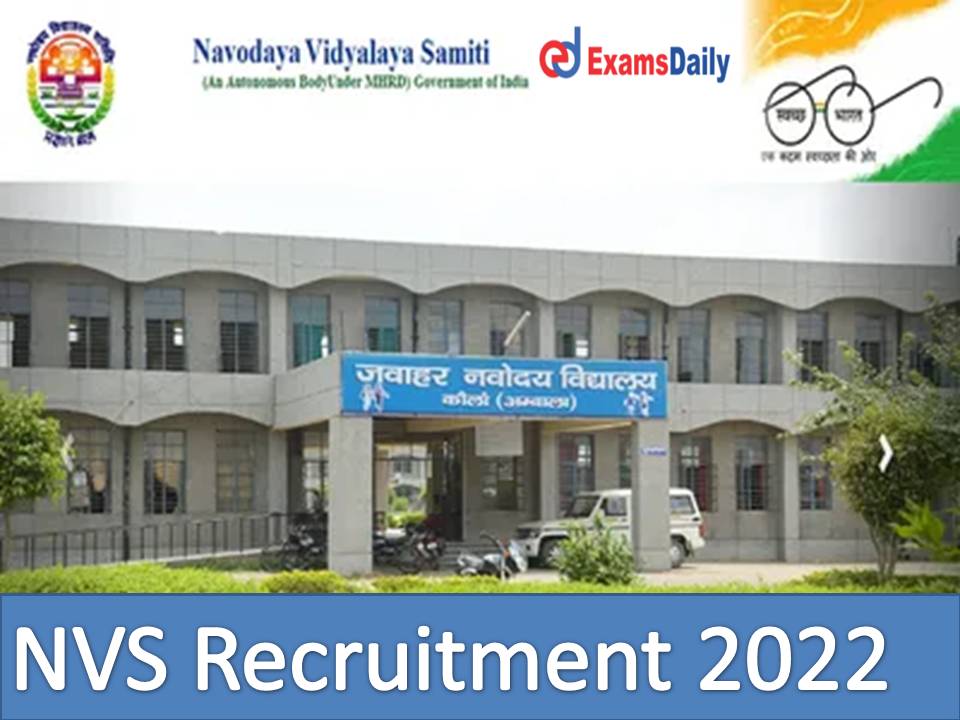 NVS Recruitment 2022 – B.Sc / Master Degree Candidates Attention | Applications will be Closed Soon!!!