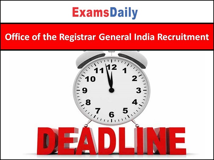Office of the Registrar General India Recruitment 2022