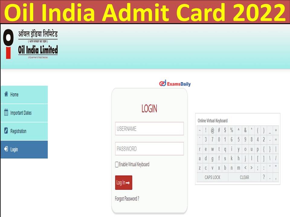 Oil India Admit Card 2022