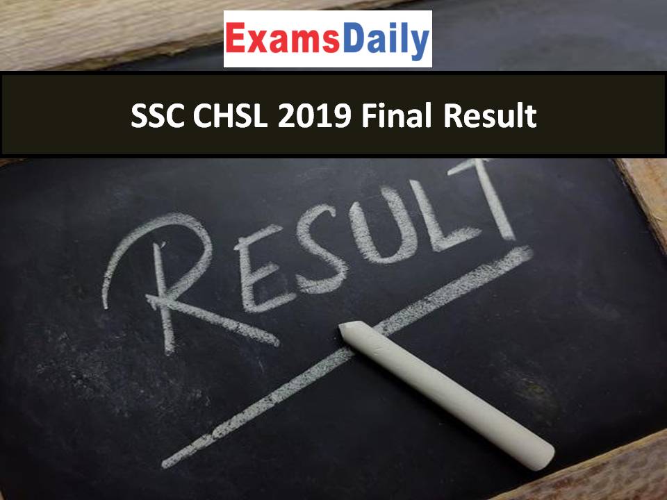 SSC CHSL 2019 Final Result