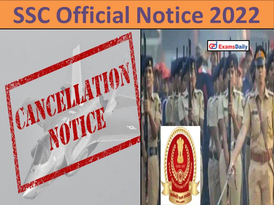 SSC Official Notice 2022