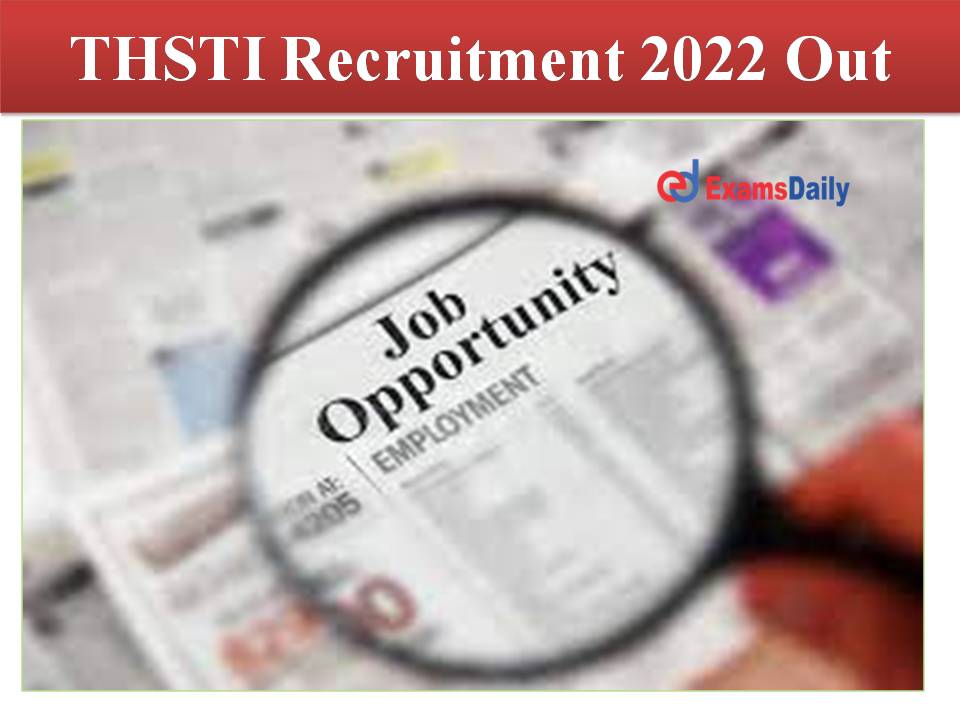 THSTI Recruitment 2022 Out