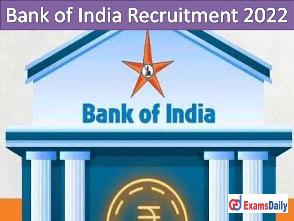 Bank of India NEW Recruitment 2022 Out – Graduate/Diploma Qualification Required | NO FEES!!!