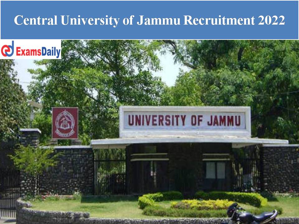 Central University of Jammu Recruitment 2022