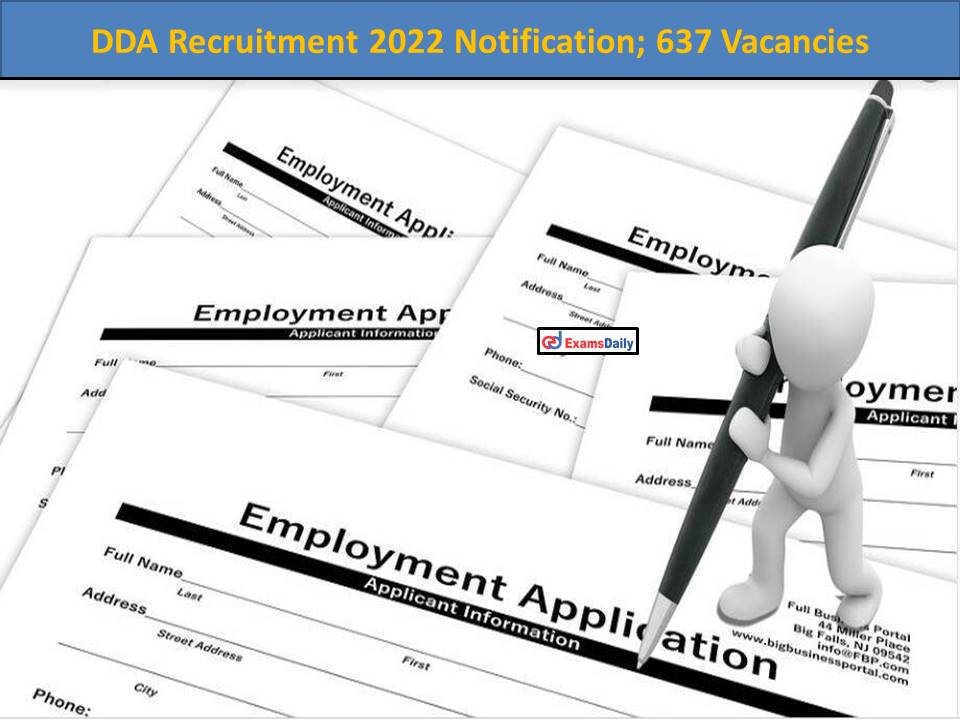 DDA Recruitment 2022 Notification