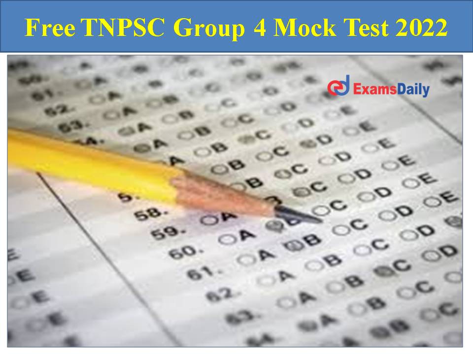 Free TNPSC Group 4 Mock Test 2022